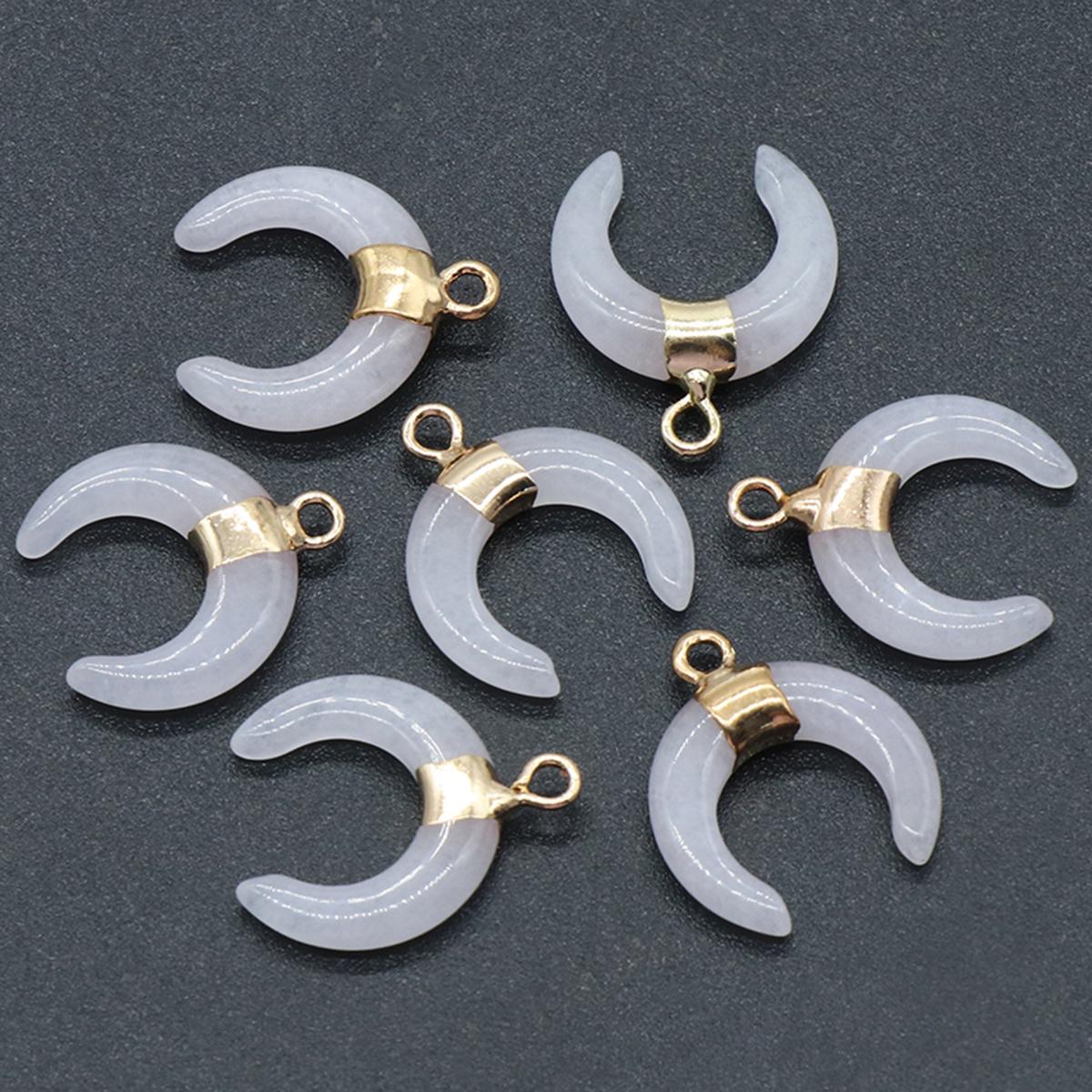 

Кулон из натуральных камней в форме луны, кристально чистый кварц, обсидиан, подвески для изготовления ювелирных изделий, ожерелье, серьги, аксессуары 15x18 мм 1Pc/15x18mm-Clear Quartz