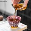 Tea cup 100ml Kiln change Tianmu glazed tea set Gilded teacup Ceramic water cups Kung Fu Tea Set High quality gifts 1pcs