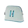 Hermès Bolide Crazy H Embroidered Pattern Palladium Metal Cotton Storage Bag Mini Unisex bags Teal Galette H103750MV05