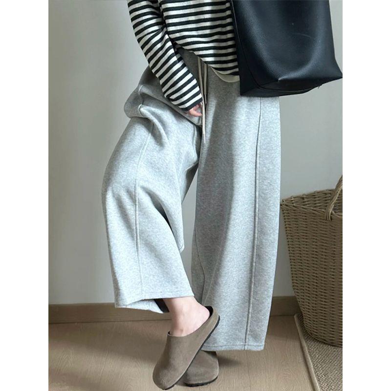 

Gray Wide-Leg Saber Sport Sweatpants for Kids, Petite & Plus Sizes, Trendy Nine-Tenth Length XL (120-140 jin) серый