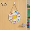 Panneau de bienvenue en bois pour la rentrée scolaire, pour la porte de la classe, Notre porte ronde avec cordelette de suspension, Panneau d'entrée, Décoration pour la maternelle