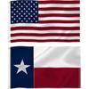 3x5 Ft Texas State and USA American Flags Combo Pack, State TX and US Embroidered Stars 210D Nylon Flag with Brass Grommets Vivid Color,for Outdoor