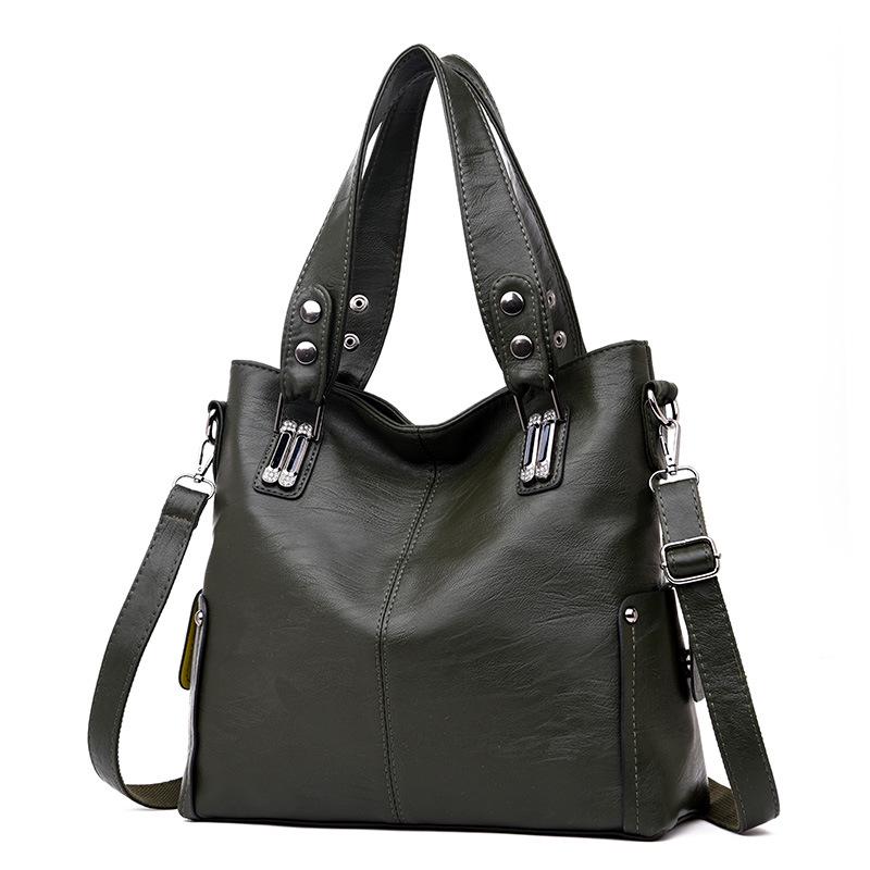 New Fashion Women's Shoulder Bag Soft Leather Large Capacity Portable Messenger Bag