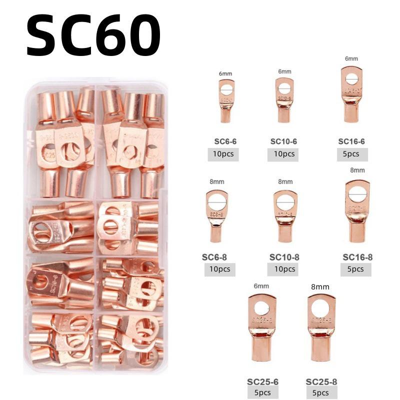Copper Tube Terminals Set: 80-SC Series, 160-Piece Peep Hole SC6-25 Boxed