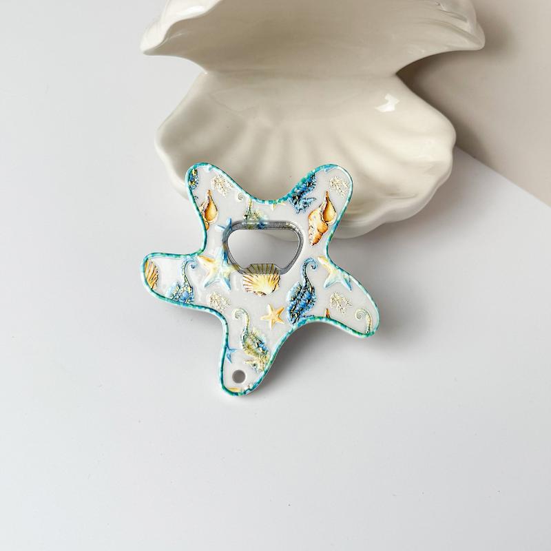 3D Beach Starfish Fridge Magnet Five Pointed Star Embossed Cute Nautical Decor for Office Kitchen