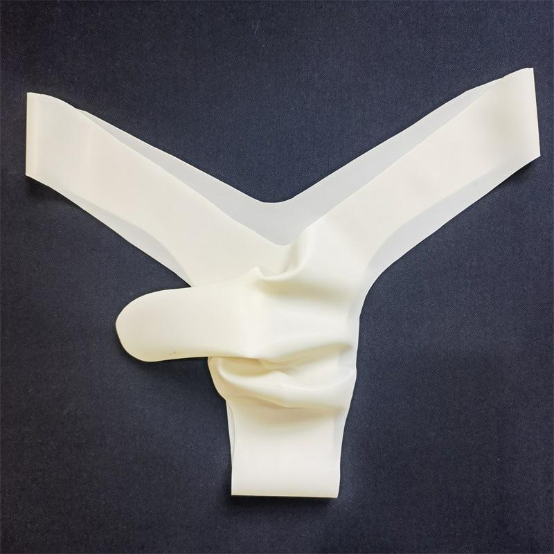 Latex Penis Sheath Thong Men'S Fetish Lingerie Panties Exotic Sexy Bullet Separation Underwear Gay Sissy Translucent Nightwear