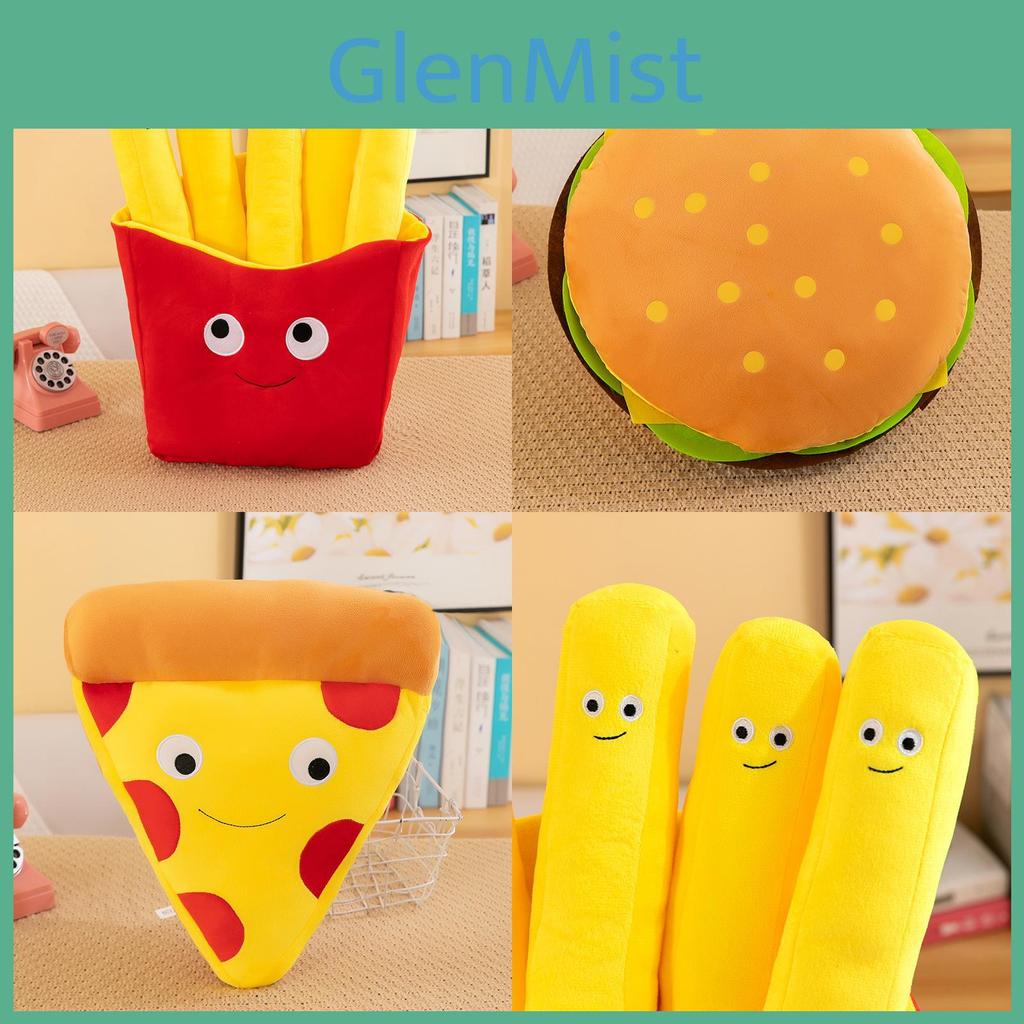 Fast-Food-Plüschkissen-Set mit Hamburger, Pommes frites und Pizza – Geschenkidee für Kinder