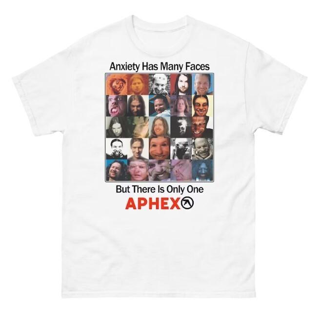 Vintage Aphex Twin  Anxiety Has Many Face Tshirt S to 5XL UR050 Unisex T-Shirt XXXL