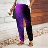 Women Starry Sky Printing Pants Lace Up Elastic Waist Loose  Trousers Casual Long Pants Trousers with Pockets