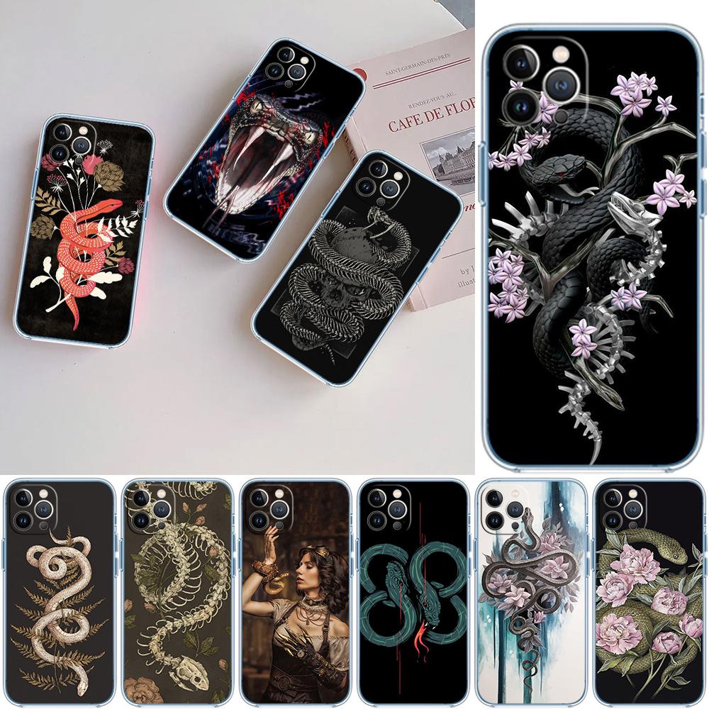 PP56 Snake Design Soft Shell Transparent Phone Case for Samsung Galaxy A04 A04S A14 A23 A34 A54 M23 M33 M52 M53