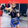 Thailändische Damen-Shorts Muay Thai Boxen Herren Kampf Kickboxen Elastische Slips Breiter Trainingsbund Stickerei Muster Boxshorts
