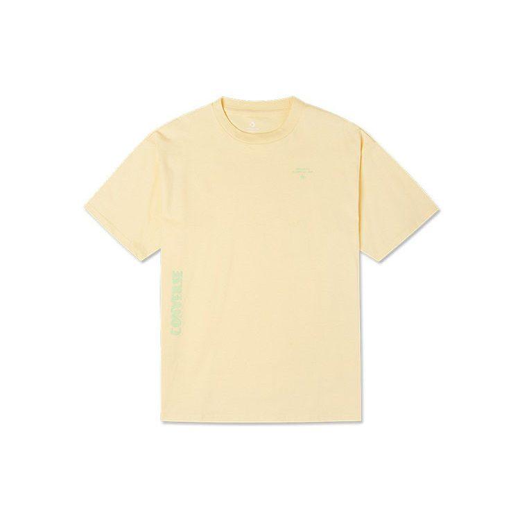 Converse Worldwide Class T Shirts Men's Yellow Crew Neck Moderate Straight Fit 10021508-A02