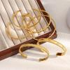 MamacitaSlay 316L Stainless Steel Heart Zircon Cuff Bracelet 18K Gold Plated Waterproof Wrist Jewelry Women's Elegant Bracelet