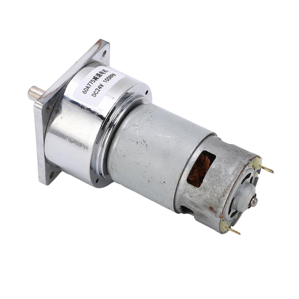 Gear Motor DC 24V 3.8A Speed Reduction Self Locking Reversible Worm Geared Motor for Machine 100RPM