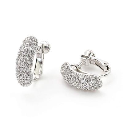 Brincos Prata Pave Simples Parafuso Tipo Mola [Barzaz] Feminino