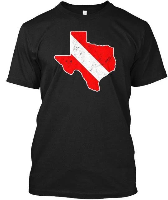 

Texas Scuba Dive Flag Diver Down T shirt Made in the USA Size S to 5XL L