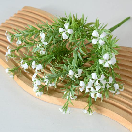 Artificial Flower 5 Stems Fake Wildflower Bouquet with Leaves for Wedding Centerpieces Floral