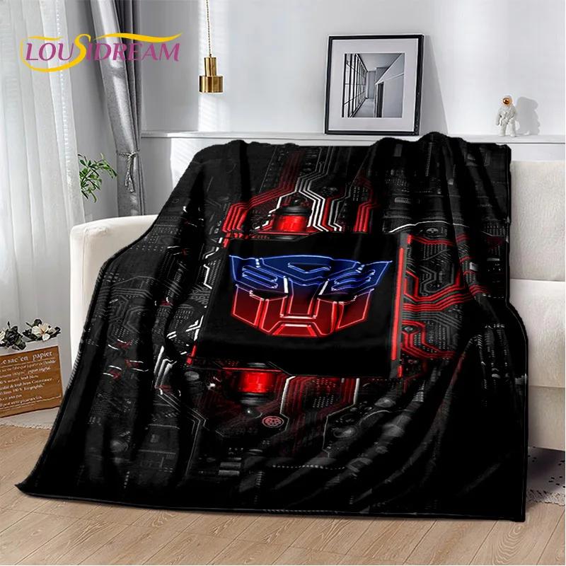 3D T-Transformers Cartoon Autobots Blanket,Soft Throw Blanket for Home Bedroom Bed Sofa Picnic Travel Office Rest Cover Blanket