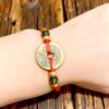 Pure Copper Five Emperors Money Bracelet Men's and Women's Handwoven Red Rope Decorative Accessories Gifts