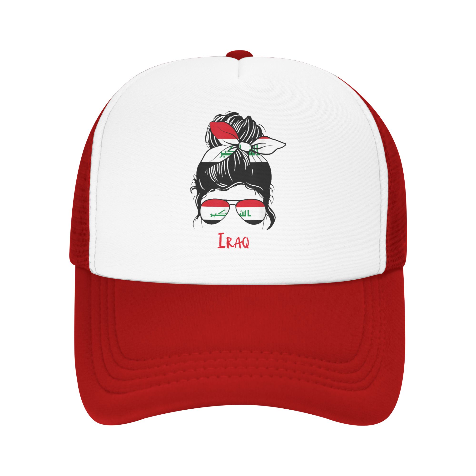 Iraqi Girl Iraq Girl Iraq Women Flag Mesh Baseball Caps Unisex Trucker Hat Dad Hat Breathable Golf Hats Summer Trucker Hats One Size