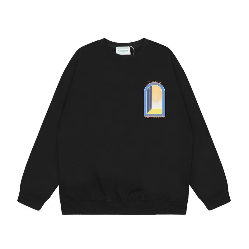 Casa spring and summer fantasy door starry sky castle casa letter long sleeve crew neck sweater couple T-shirt men and women couples
