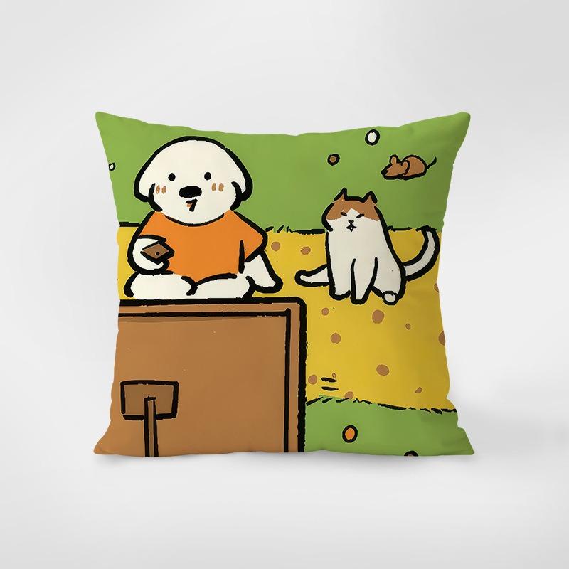 Stil desen animat Fericit Drăguț Față de pernă Îmbrățișare pentru cămin Decorare Birou Sufragerie Canapea Față de pernă