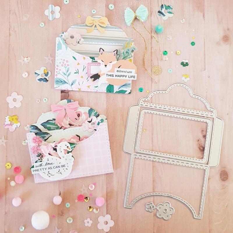 Metal Die Cuts Envelope Birthday Embossing Stencil Cutting Dies for Card Making Scrapbooking Paper Craft DIY Template