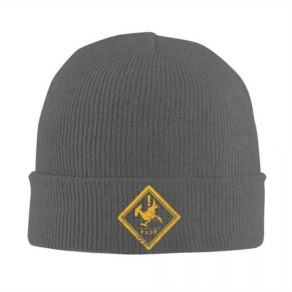 Danger Wark Chocobo Hats Autumn Winter Beanies Street Final Fantasy Video Game Caps Unisex Acrylic Knitted Hat