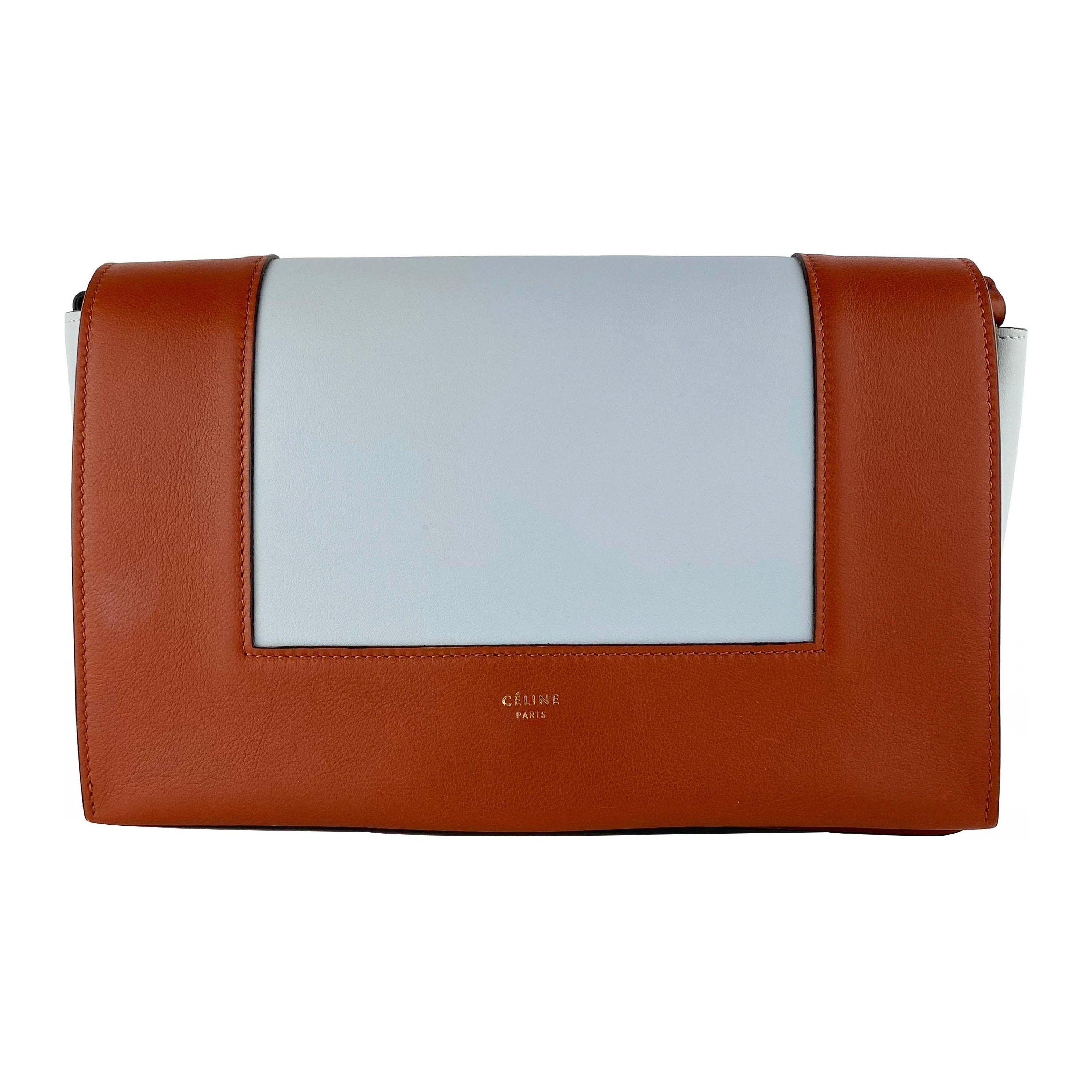 

Celine Frame Belt Logo Smooth Calfskin Crossbody Bag Medium Women Bags Brown Light-Blue 180153ZVA-06BM Basic Set (Bag+Dust Bag)