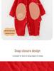 Newborn Red Padded One-Piece: Warm Autumn/Winter Outfit for Baby's First Celebrations
