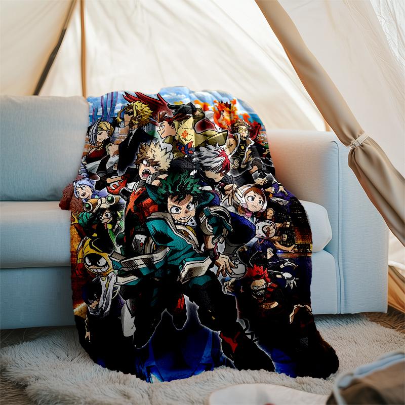 My Hero Academia Theme Printed Blanket - Perfect for Couch, Bed, Travel & Outdoor Use | Machine Washable, Cozy & Durable.