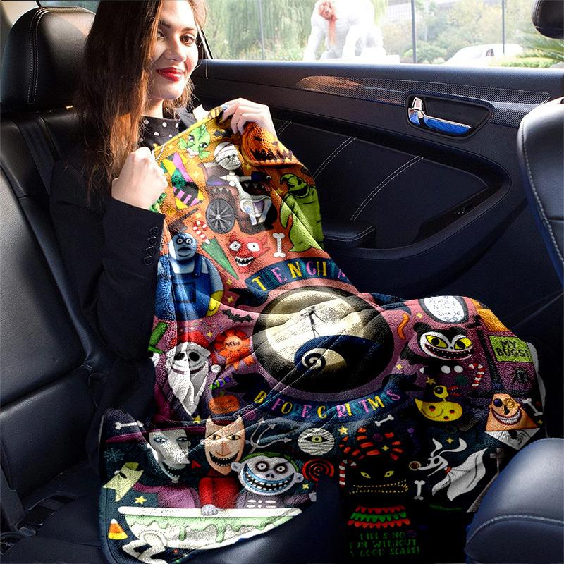 1pc. Halloween Themed Nightmare Before Christmas Cartoon Blanket, Seasonal Home Decor, Cozy Throw for All Seasons, Unique Gift Idea for FansC064