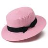 Parent-child straw hat women's summer British retro flat top small fresh top hat sunshade sunscreen beach hat travel tide