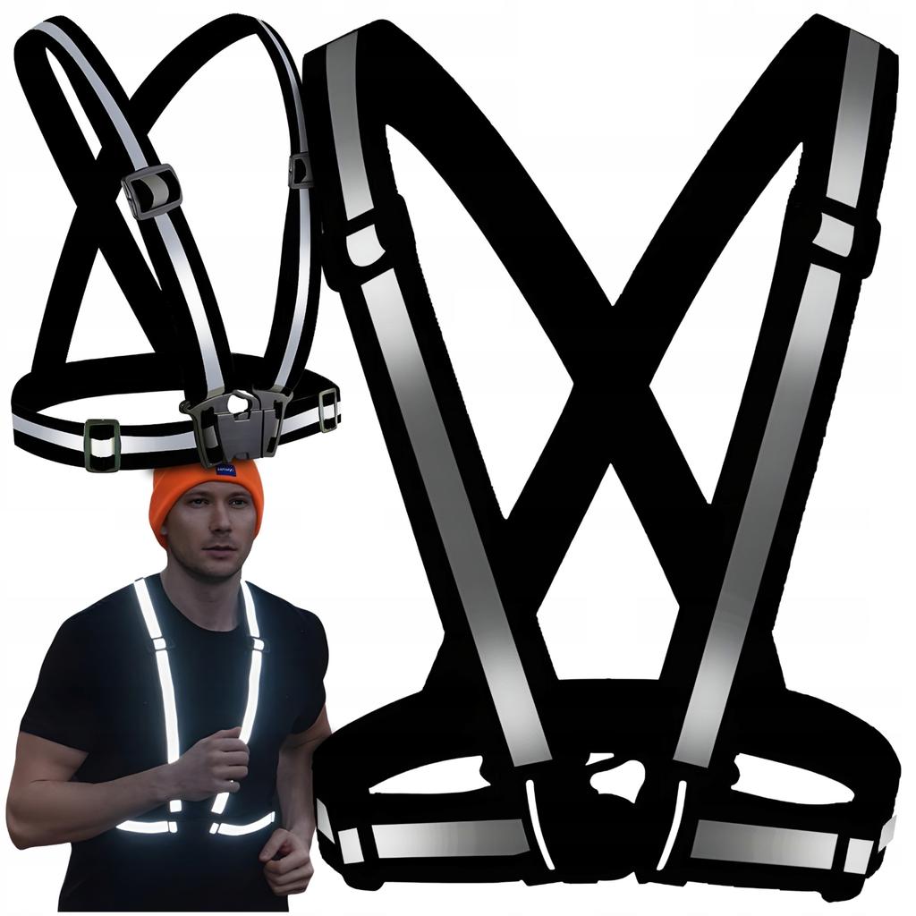 AG590B REFLECTIVE HARNESS SAFETY VEST BLACK