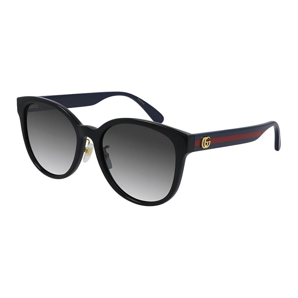 GUCCI Temples Logo Acetate Cellulose Acetate Irregular Sunglasses Women's Black