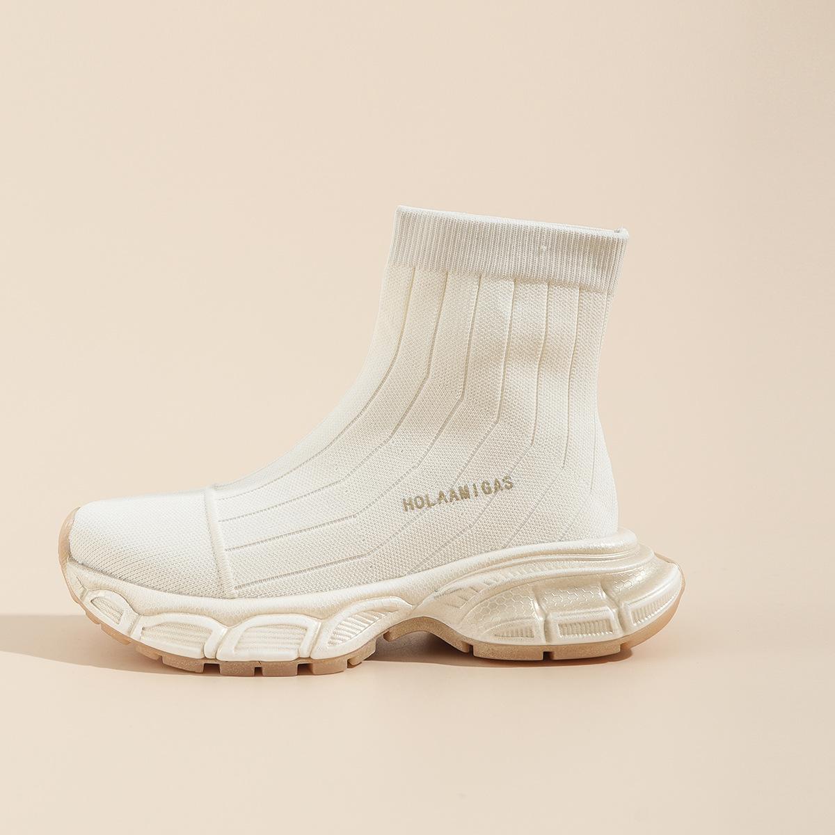 

Кроссовки, носки для бега, женские теннисные туфли из ткани, женские туфли, кроссовки на платформе, каблуки с неоновыми розами, толстая подошва 40