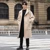 ROMON Men's Mid-Length Hooded Windproof Trench Coat