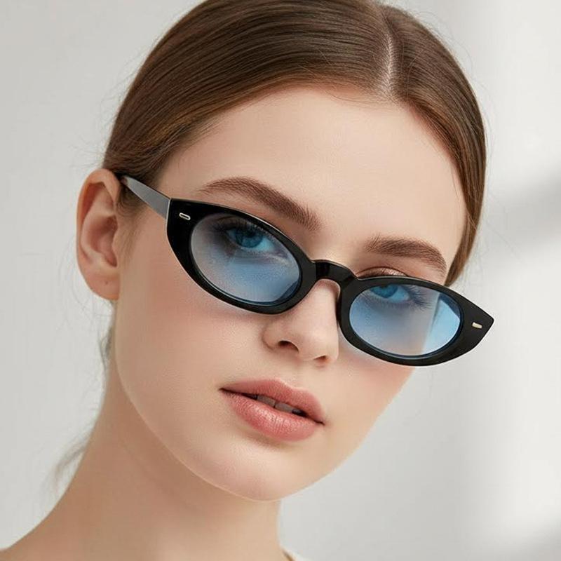 Women's sunglasses - unisex retro small frame cat eye sunglasses