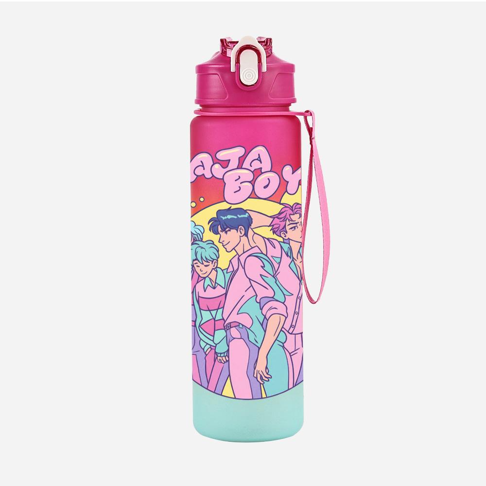 750Ml Water Bottler Cartoon K-Pop Demon Hunters Printed Character Water Cup Large Capacity Outdoor Portable Rope Drinking Bottle for Boy Girl Gift