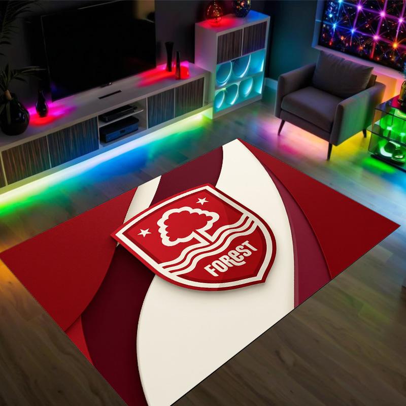 Nottingham Forest Football Design Crystal Velvet Carpet Cozy Non?Slip Printed Rug For Bedroom Living Room Entrance