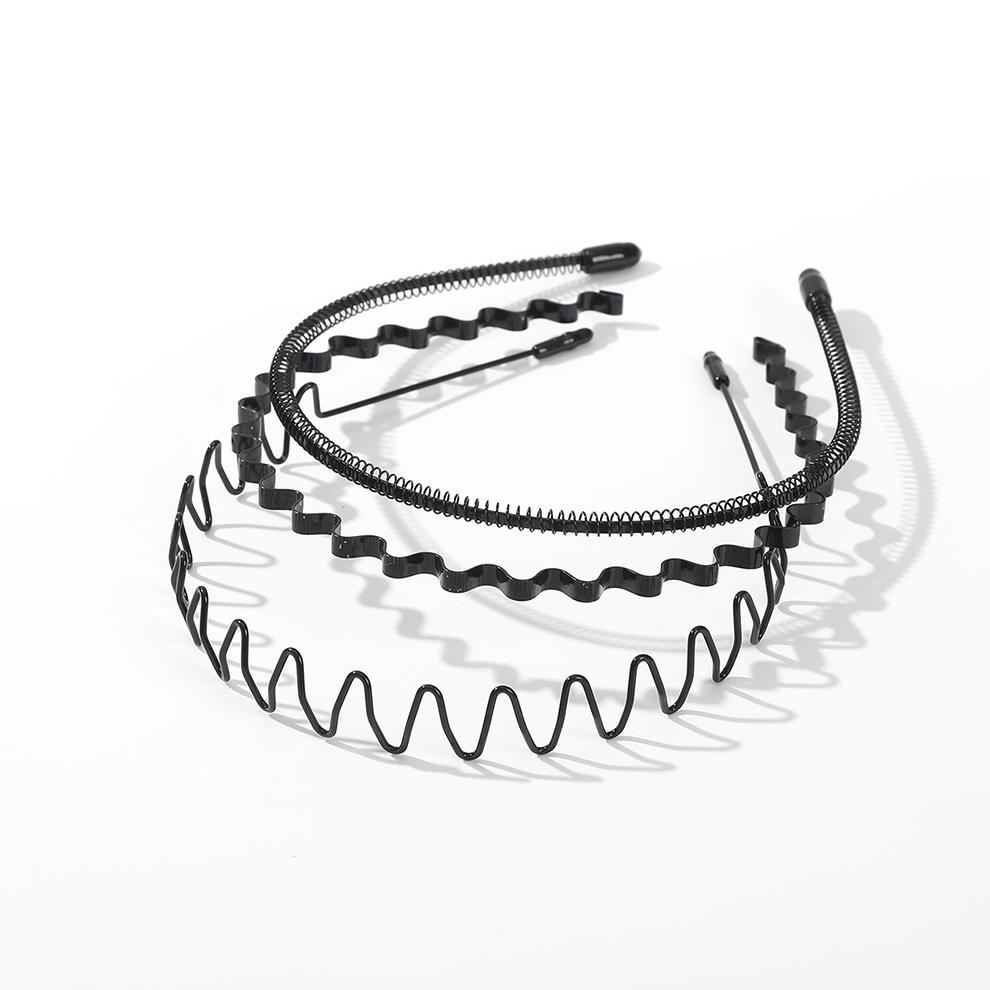 3/6 Stück Metall-Haarreifen Welle-Haarband Haarreif Sport Mode Haarband Unisex Elastisch Rutschfest Einfache Kopfschmuck-Accessoires