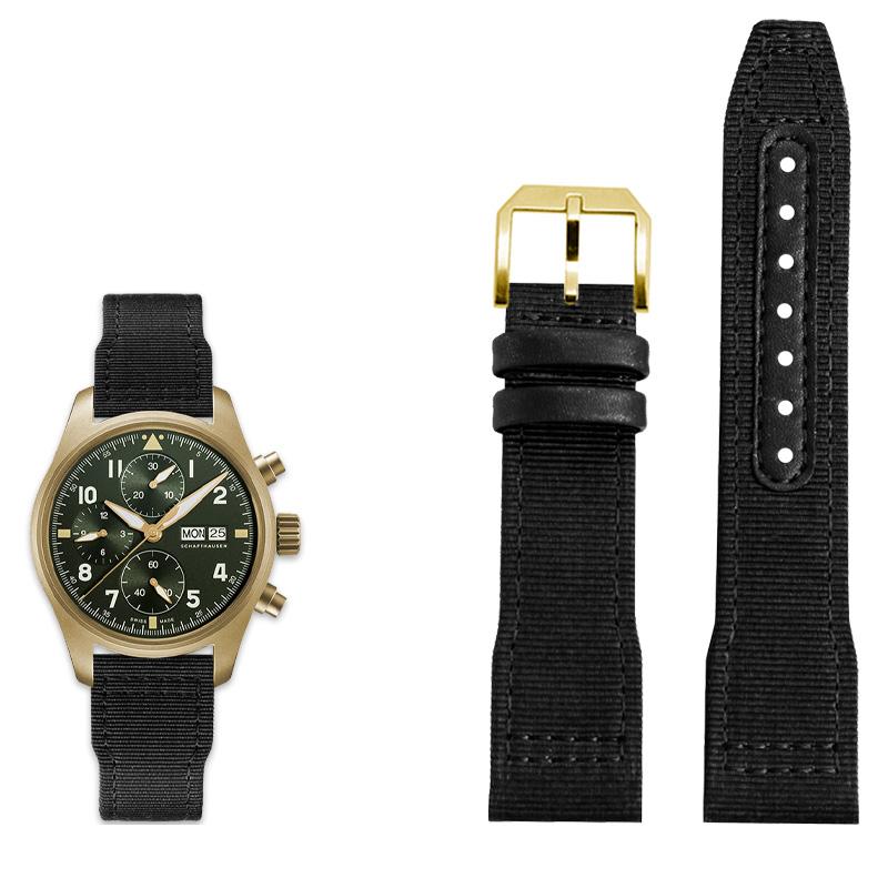 Klasyczny 20/21/22mm Wysokiej jakości nylonowy pasek do zegarka ze skóry cielęcej Pasuje do IWC Pilot SPITFIRE MARK18 Portofino TOP GUN IW389101 Pasek do zegarka