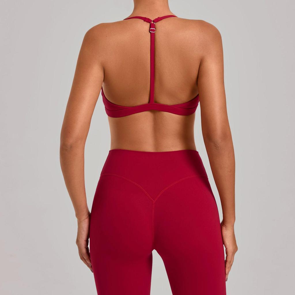 Verstellbarer Yoga-BH mit Kreuzträgern und Hohlrücken-Design für Fitness & Laufen