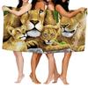 Home bath towels for the body towels bathroom quick drying microfiber beach towel Oil painting style man large sports towel