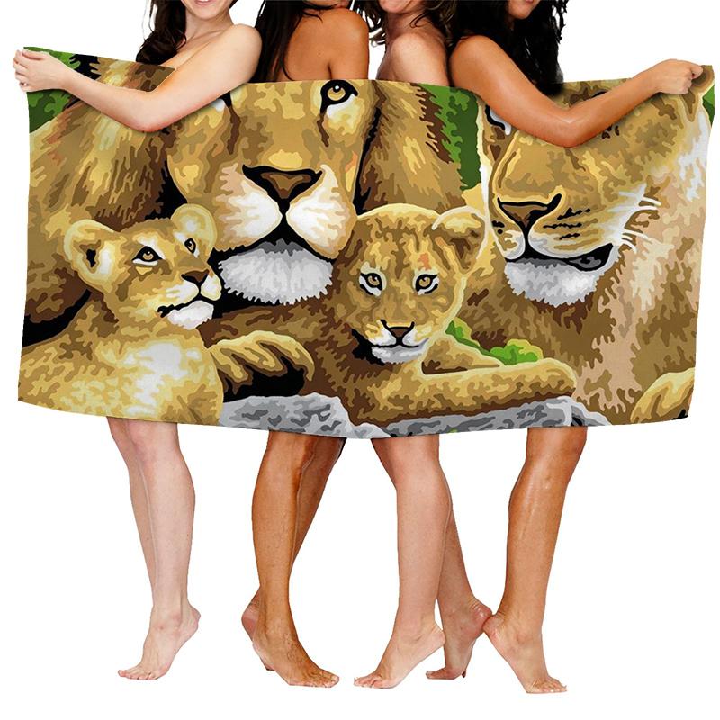 Home bath towels for the body towels bathroom quick drying microfiber beach towel Oil painting style man large sports towel