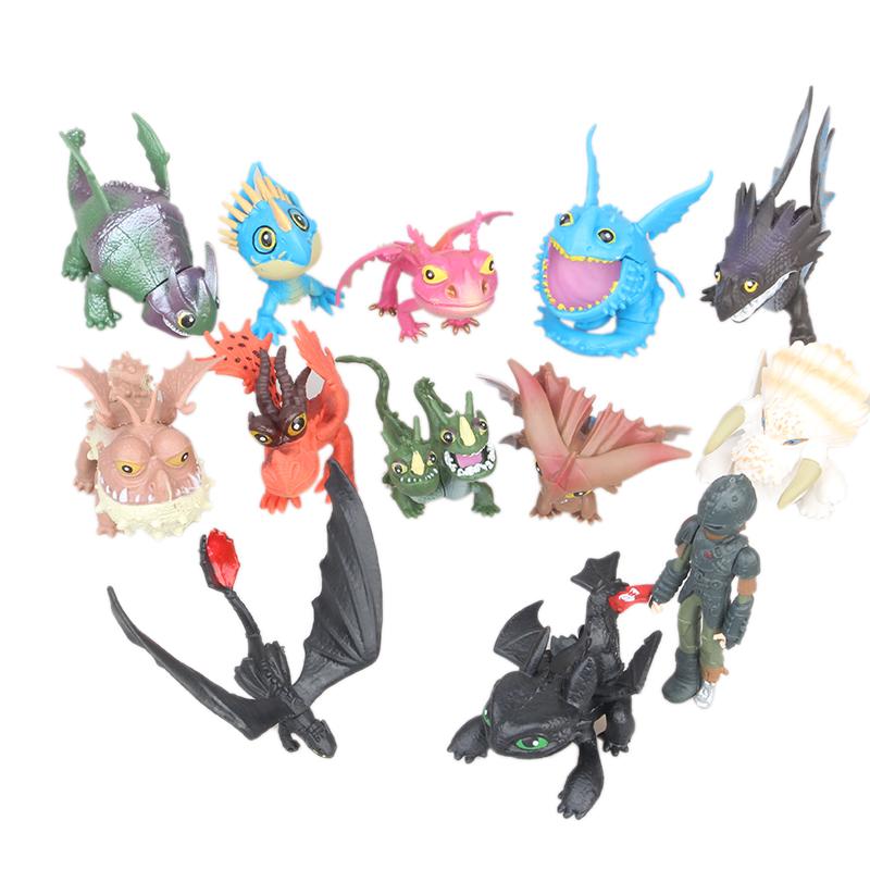 12 PZ/Set Treno Drago Mondo Nascosto Toothless Furia Mini Carino Personaggio Anime PVC Azione Collezionabile Figura Modello