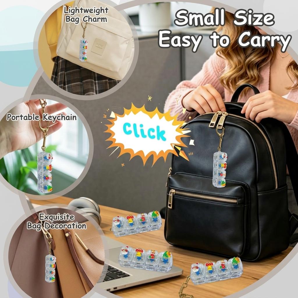 Portable Keychain Rgb 7 Color Gradient Anxiety Relief Fidget Clicker Crisp Clicking Christmas Themed Fidget For Stress