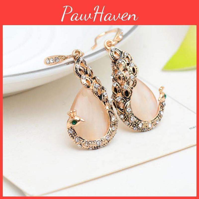 Timeless Women Crystal Jewelry Set With Stunning Peacock Design Necklace And Earrings For All