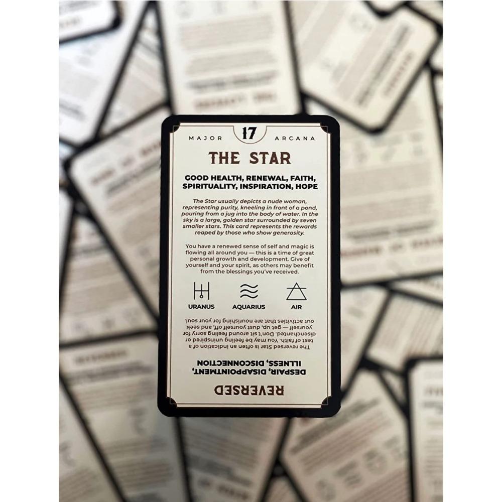 10,3*6 cm Tarotorial Tarot Training Deck 78 stk Kort med nøkkelord som betyr for nybegynnere