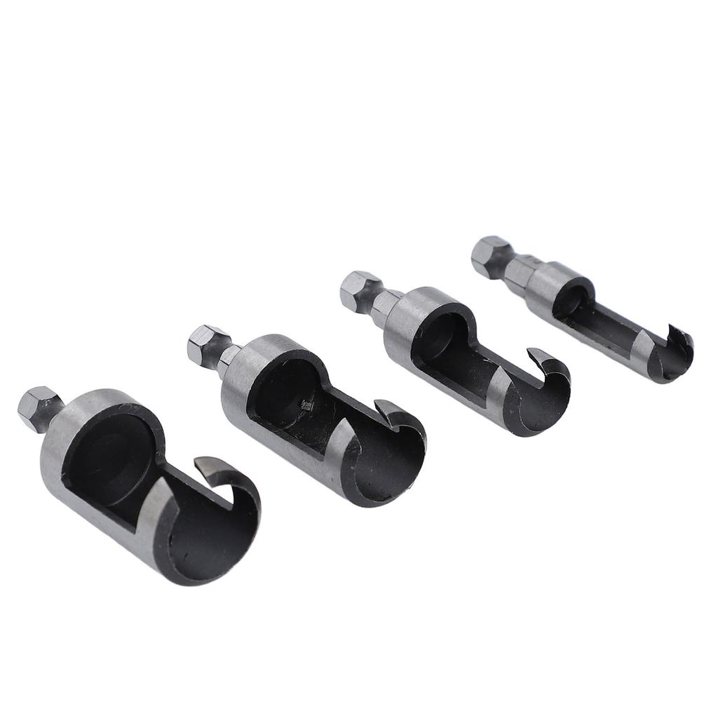 4 Pcs Wood Plug Cutter 1 4 3 8 1 2 5 8in Outer Diameter 1 4in Hex Shank Cork Cork Drill Bit Set for Woodworking